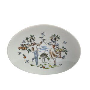 Rosenthal Collectible Oval Plate By Peynet "Dancers In The Orchard" Porcelain